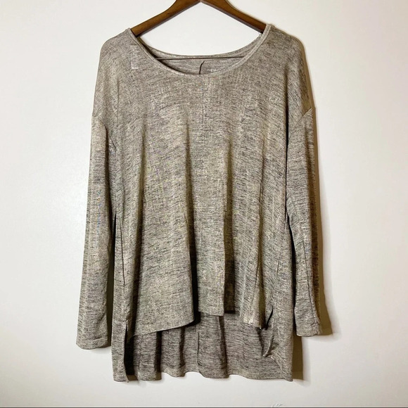 Lane Bryant Tops - Gold Metallic Tunic LANE BRYANT Top Scoop Neck Slouchy Relaxed Blouse Size 16/18